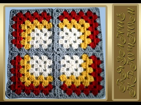 Видео: Соединение квадратных мотивов в процессе вязания. Вязание крючком для начинающих. Видео-урок