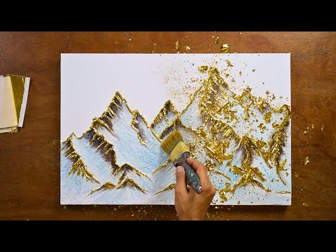 Видео: Волшебство золотых гор - как сделать 3D картину начинающим 🎨✨