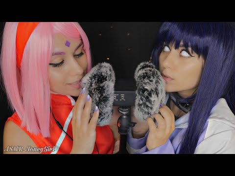 Видео: АСМР Неразборчивый Шепот | Сакура + Хината 🥵| ASMR Whisper and scratching on 3Dio