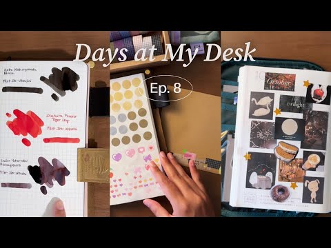 Видео: Дни за моим столом (эп. 8) ✸ образцы чернил, заказы на упаковку, перьевые ручки, отражения