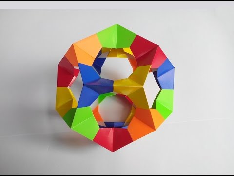 Видео: Кусудама оригами из треугольников, Kusudama origami triangles.