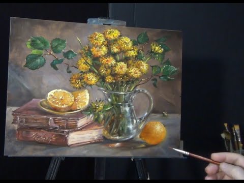 Видео: Как написать натюрморт с цветами. Для начинающих.Still-life. Painting for beginners.