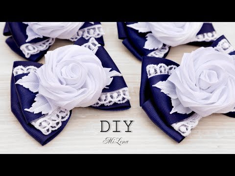 Видео: БАНТИКИ С РОЗАМИ, МК / DIY Roses Hair Bow