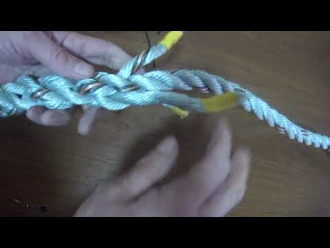 Видео: Сращивание верёвок, SHORT SPLICE 18mm
