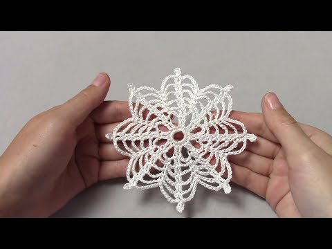 Видео: Ажурная снежинка крючком для начинающих/crochet snowflake for beginners