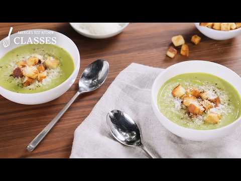 Видео: Как приготовить яркий и ароматный суп из брокколи и сыра | Американская тестовая кухня