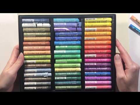 Видео: Обзор масляной пастели Mungyo Gallery, Faber Castell, Pentel, Sennelier, Caran d'Ache Neopastel