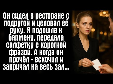 Видео: Он сидел в ресторане с подругой и целовал её руку  Я подошла к бармену, передала салфетку