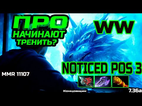 Видео: Лоу ммр игрок учится играть у про игрока! NOTICED WINTER WYVERN pos 3. 7.36a