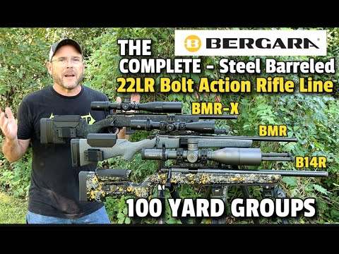 Видео: Стрельба из винтовок BERGARA'S Steel Barrel Rimfire Bolt Action 22 калибра — BMR, BMR-X и B14R на...