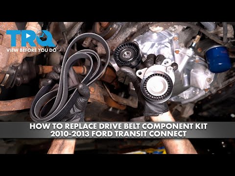 Видео: Как заменить комплект компонентов приводного ремня Ford Transit Connect 2.0L 2010-2013