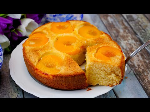 Видео: Простой ПИРОГ с персиками к чаю 🥧