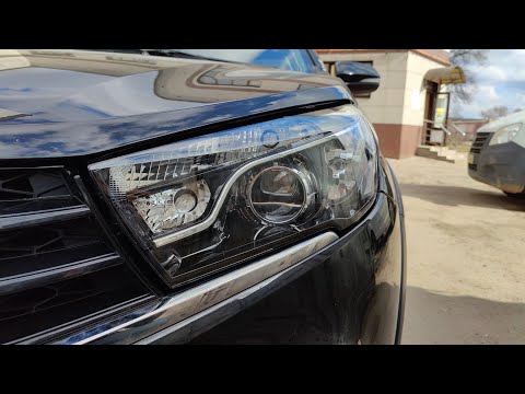 Видео: lada Vesta  Установка светодиодных линз Viper Lazer jet (5500 k) Хром на хроме