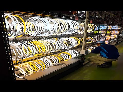 Видео: Процесс массового производства японских круглых люминесцентных ламп. Старая фабрика ламп в Японии.