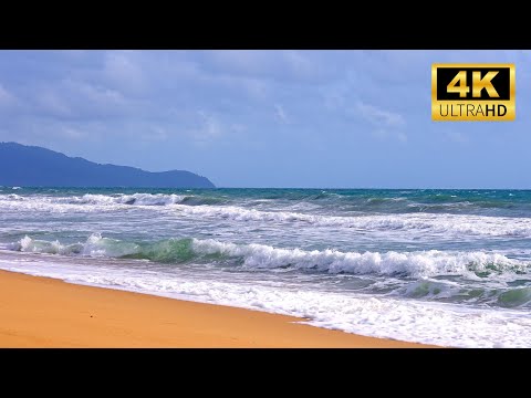 Видео: 🌿 Успокаивающие морские волны • 12-часовая трансляция 4K • Нежная атмосфера для снятия тревожности