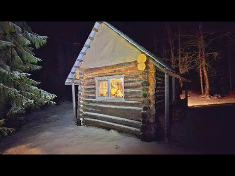 Видео: Зима пришла, все укрыло снегом. Отдых в зимовье. 