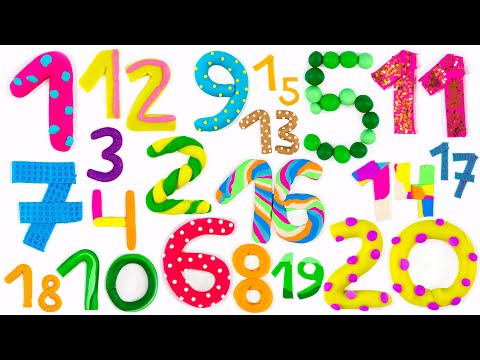 Видео: Лепим цифры из пластилина. 1-20.