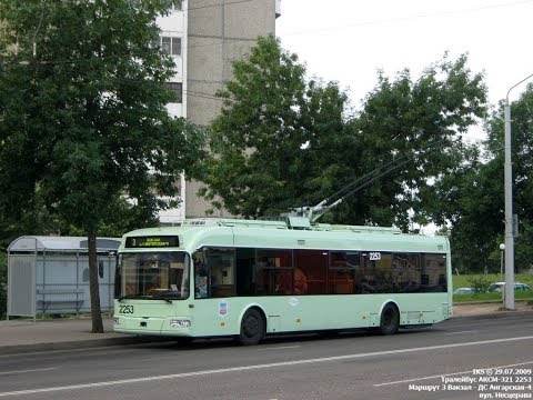 Видео: Троллейбус Минска БКМ-321,борт.№ 2253,марш.6 (17.07.2019)