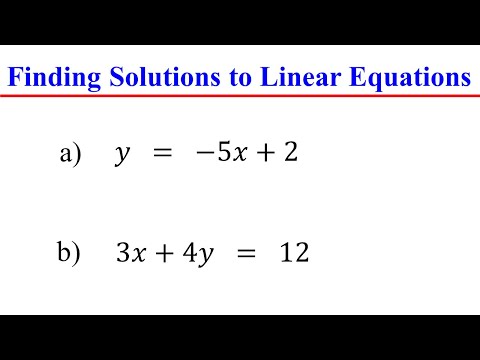 Видео: Как найти решения линейных уравнений с двумя переменными