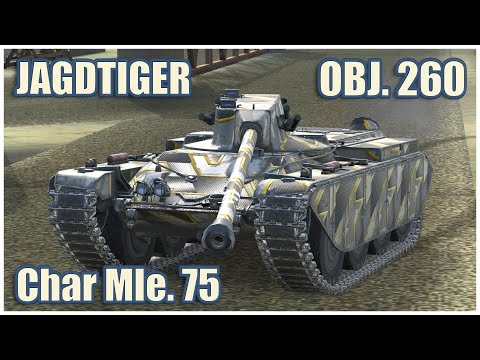Видео: Объект 260, Jagdtiger & Char Mle. 75 • WoT Blitz Gameplay