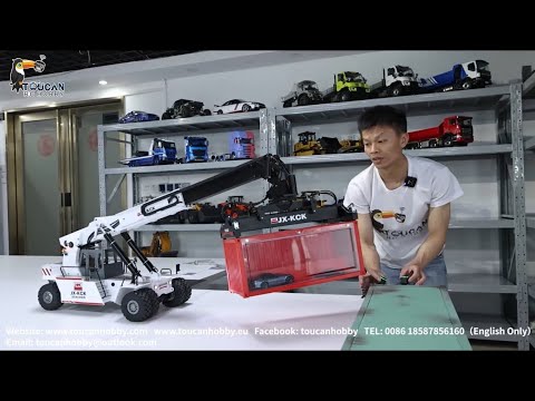 Видео: Распакуйте 1/14 гидравлический ричстакер KCK RC Контейнерный погрузчик TEREX TFC45, ознакомьтесь ...