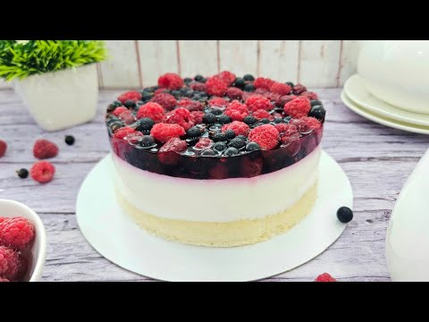 Видео: Всего 100 калорий! Творожно - Ягодный желейный ПП ТОРТ