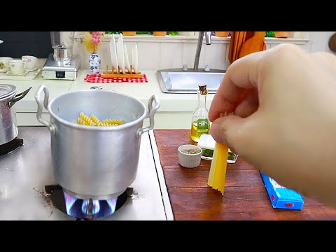 Видео: 4 лучших рецепта пасты подборка идей, настоящая еда, миниатюрная кулинария игрушечный кухонный набор