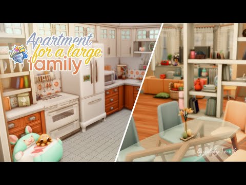 Видео: Квартира большой семьи👪 | Строительство | The Sims 4 | Speed Build | No CC