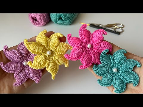 Видео: Вау!!!! ОЧЕНЬ СЛАДКО 🌹 Легкий узор розы крючком для начинающих 🌺 РОЗА КРЮЧКОМ
