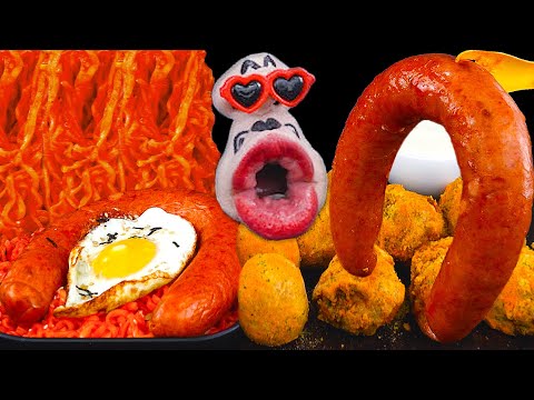 Видео: сырная курица, сырные шарики и острая куриная лапша Kielbasa (субтитры)