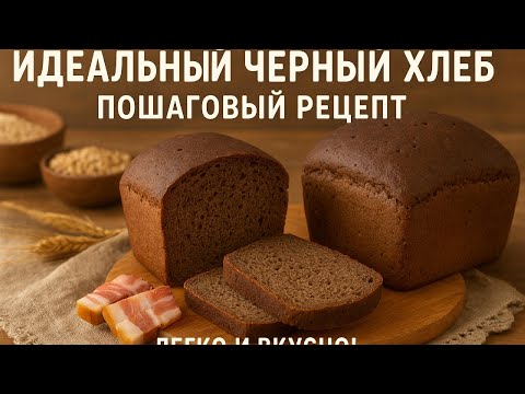 Видео: Идеальный черный хлеб. Пошаговый рецепт. Легко и вкусно! 🍞✨
