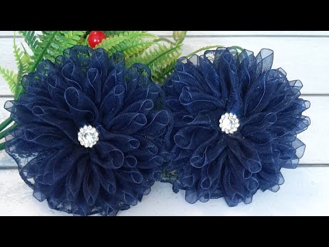 Видео: МК. Школьные, нежные бантики из органзы.