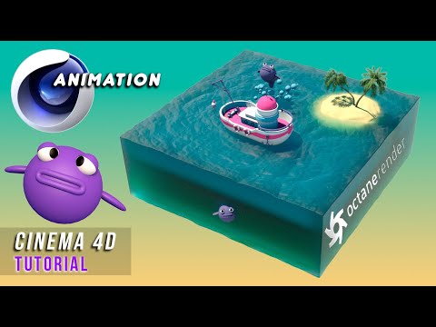 Видео: Тропическая 3D сцена в Cinema 4D | Octane Render