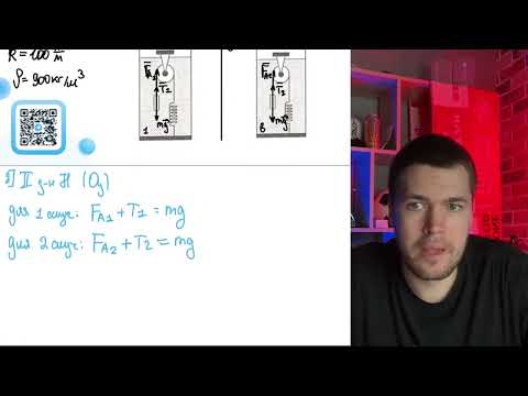 Видео: На рисунке показана покоящаяся система тел, состоящая неподвижного блока с перекинутой через - №