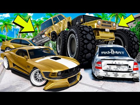 Видео: УГНАЛ КУЧУ ЗОЛОТЫХ ЧИТ ТАЧЕК В GTA 5! БИТВА ВОРОВ В ГТА 5 ОНЛАЙН!