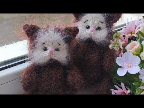 Видео: Вязаный Котик спицами!!! Мастер-класс!!! Часть-2.🐱#вязаниеспицами #котикспицами