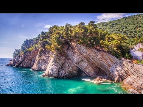 Видео: Черногория Петровац Пляж и Набережная