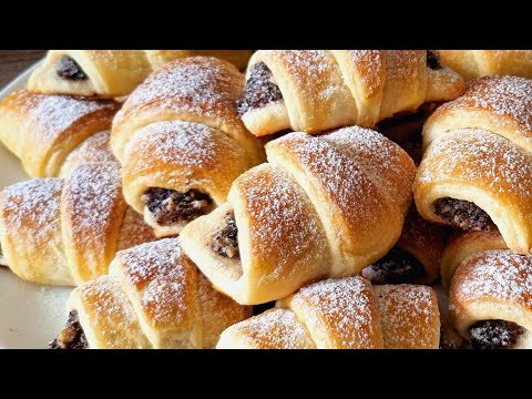 Видео: Необычное-быстрое дрожжевое тесто, БРАТИСЛАВСКИЕ РОЖКИ /Croissants with filling "Bratislava horns".