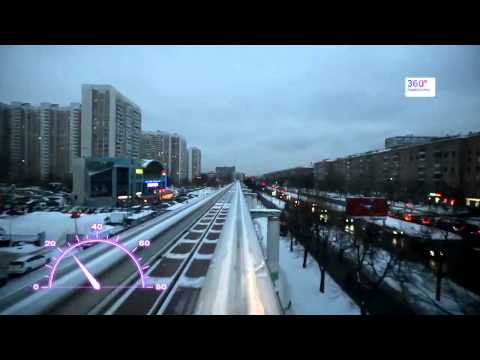 Видео: Из кабины московского монорельса (HD, 50 fps, x4)