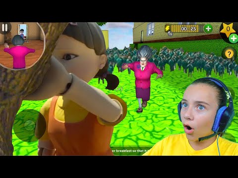 Видео: МИСС ТИ в ИГРЕ КАЛЬМАРА! Злая Учительница Scary Teacher 3D