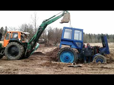 Видео: Установка большой кабины на МТЗ-80 экскаваторов ЮМЗ