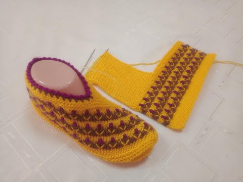 Видео: Плетени Терлици #149 (Knitted Slippers) (Тапочки спицами) (Patik) (Pantufas passo a passo)