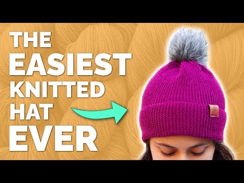 Видео: Самая простая вязаная шапка (из прямоугольника!) — бесплатная схема вязания для начинающих от Yay...