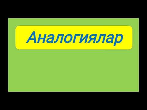 Видео: Аналогия. Түр байланышы
