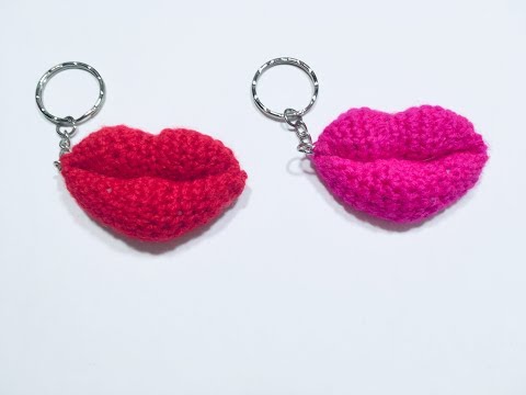 Видео: Как вязать губки-поцелуйчики брелок крючком/How to knit sponge-kisses keychain crochet