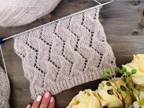 Видео: Красивый и простой ажурный узор спицами для вязания женских джемперов, кардиганов, свитеров, пуловер
