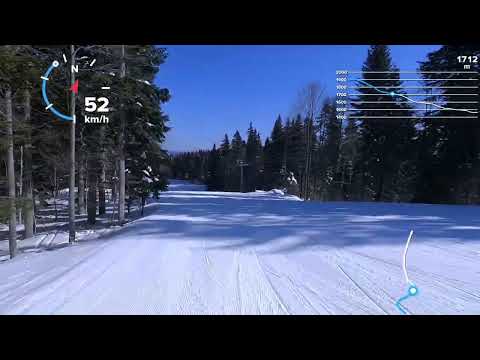 Видео: Пампорово - Мечи чал, черна писта 5а в слънчев и студен мартенски ден, 20.март.2022 г.