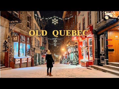 Видео: [4K] 🇨🇦 Алиса в зимней стране чудес⛄❄Полночный снегопад в Старом Квебеке🌟