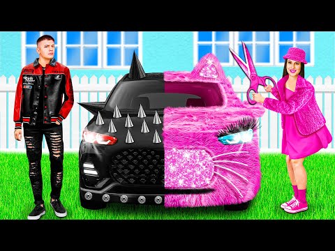 Видео: Розовая машина vs Черная машина Челлендж