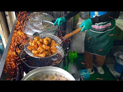 Видео: Всего 1 доллар! Супер хрустящий! Удивительная золотистая хрустящая жареная курица - Таиланд